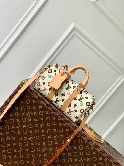 Louis Vuitton Keepall Bandoulière 25 M24849 White Monogram Canvas