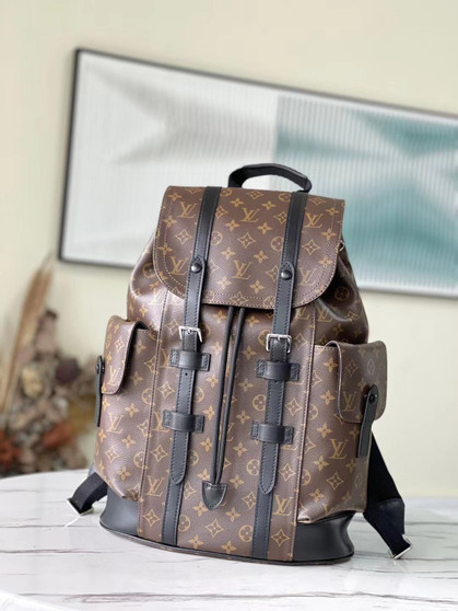 Louis Vuitton M43735 Christopher Backpack MM Monogram Canvas Black - 38 x 44 x 21 cm / Black - View 1