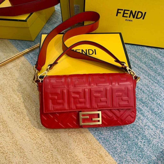 Fendi 8BR600 Baguette Red leather bag