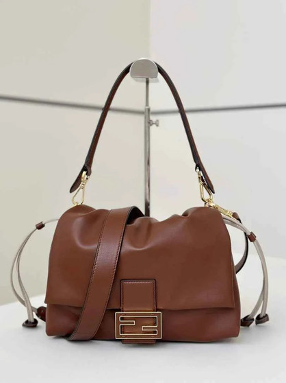 Fendi Mamma Baguette Medium Bag 8BR833 brown leather