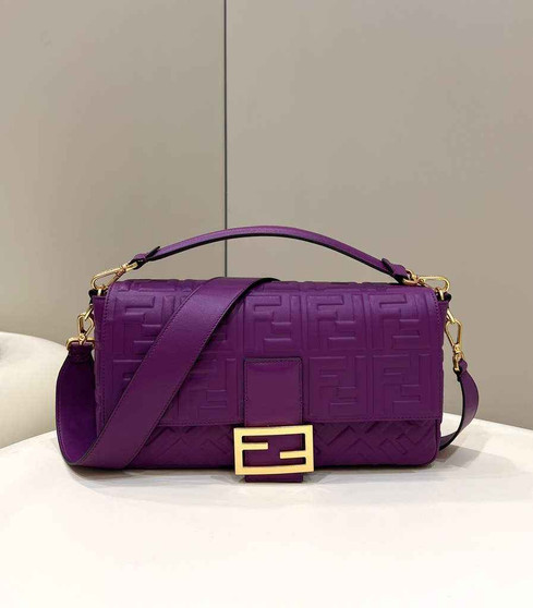 Fendi 8BR771 Baguette Large Purple leather bag