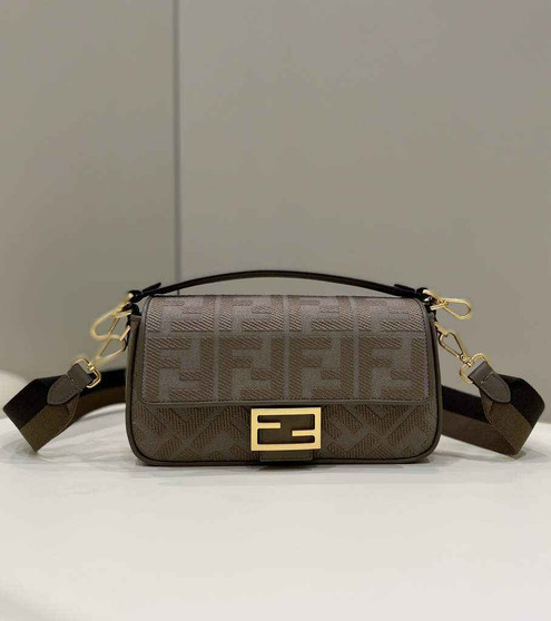Fendi 8BR600 Baguette Coffee FF canvas bag
