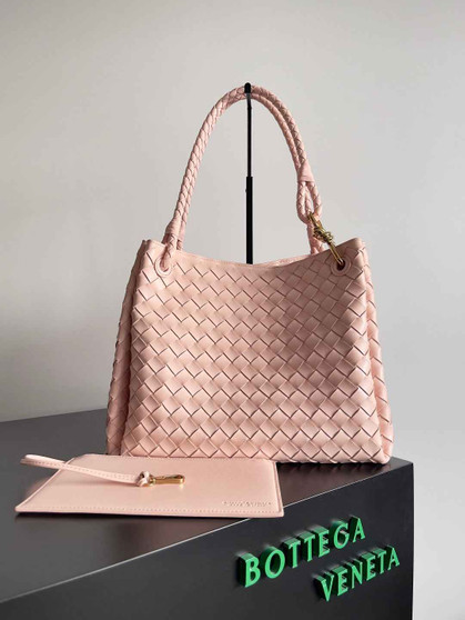 Bottega Veneta Parachute Large 796571 – Pink Calfskin Leather Hobo Bag