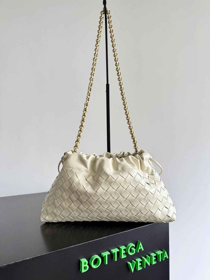 Bottega Veneta Dustbag Notte Leather Pouch -Beige 839394