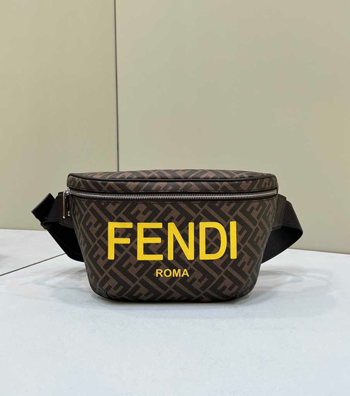 Fendi Belt Bag Brown FF fabric belt bag 7VA562
