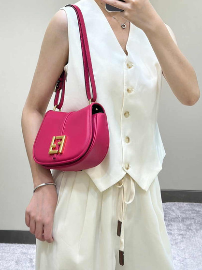Fendi C’mon Mini 8BS082 Shoulder Fuchsia leather bag