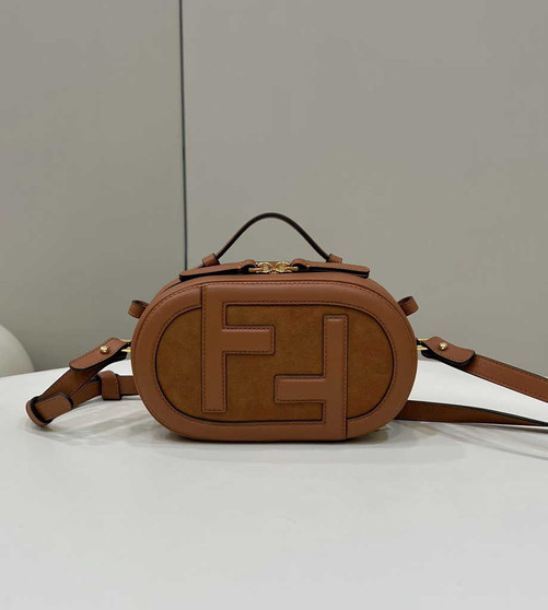 Fendi 8BS058 O’Lock Mini Camera Case Brown leather mini bag
