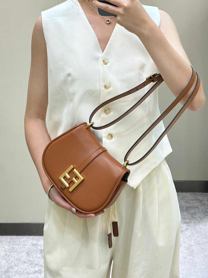 Fendi C’mon Mini 8BS082 Shoulder Brown leather bag