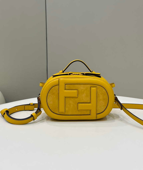 Fendi 8BS058 O’Lock Mini Camera Case Yellow leather mini bag