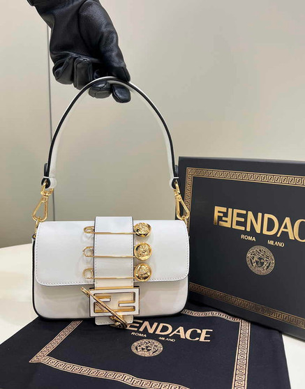 Fendi x Versace Fendace Brooch Baguette NM Bag 8BS066 Beige