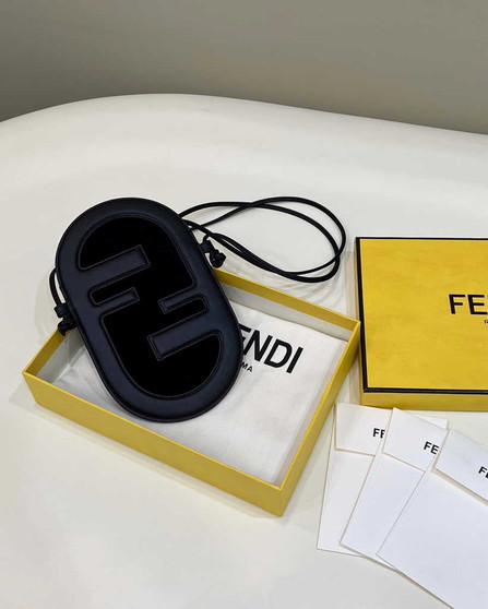 Fendi O’Lock Phone Pouch 7AS055 Black leather pouch