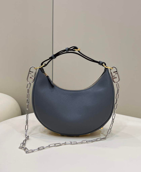 Fendi Fendigraphy Small Dark Gray leather bag 8BR798