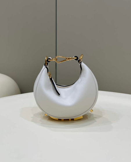 Fendi Nano Fendigraphy 7AS089 white leather charm