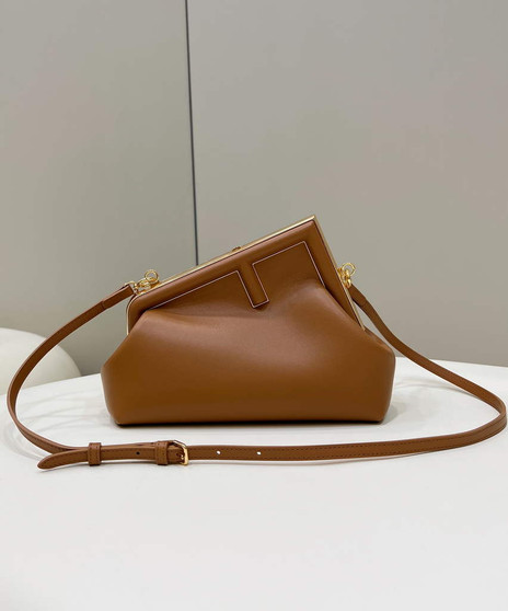 Fendi First Small 8BP129 Brown leather bag