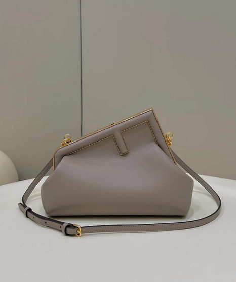 Fendi First Small 8BP129 Gray leather bag