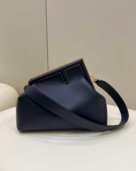 Fendi First Medium 8BP127 Navy Blue leather bag