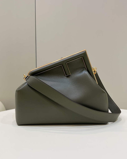 Fendi First Medium 8BP127 Green leather bag