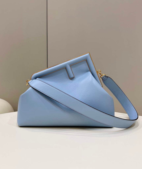 Fendi First Medium 8BP127 Blue leather bag