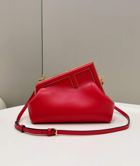 Fendi First Small 8BP129 Red leather bag