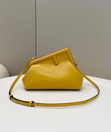 Fendi First Small 8BP129 Yellow leather bag