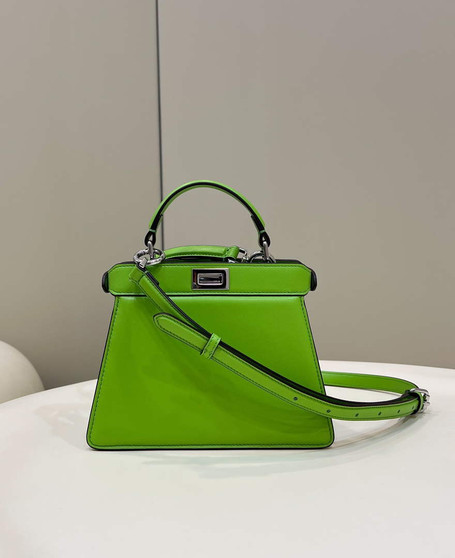 Fendi 8BN335 Peekaboo ISeeU Petite Padded Nappa Leather Bag Green