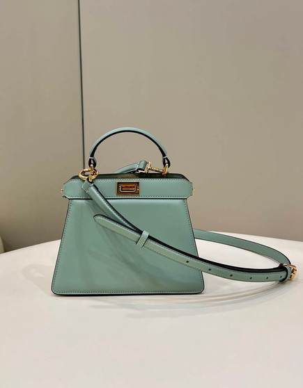 Fendi 8BN335 Peekaboo ISeeU Petite Padded Nappa Leather Bag Light Blue