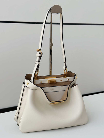 Fendi Peekaboo Soft Small Leather Beige 8BN365