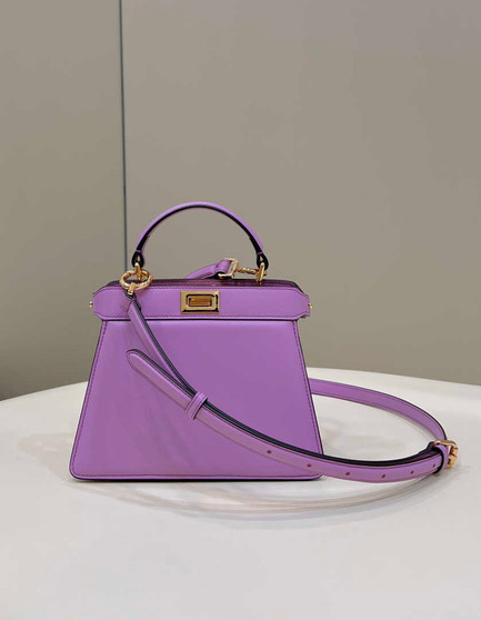 Fendi 8BN335 Peekaboo ISeeU Petite Padded Nappa Leather Bag Purple