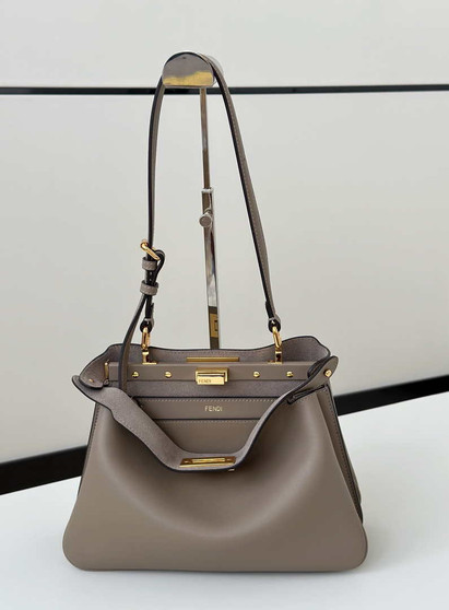 Fendi Peekaboo Soft Small Leather Gray 8BN365