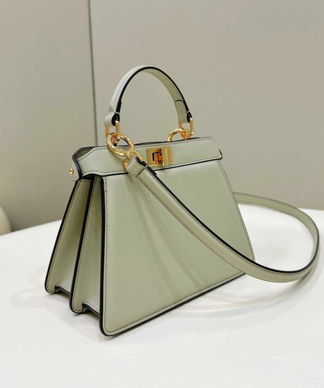 Fendi 8BN335 Peekaboo ISeeU Petite Padded Nappa Leather Bag Beige Green