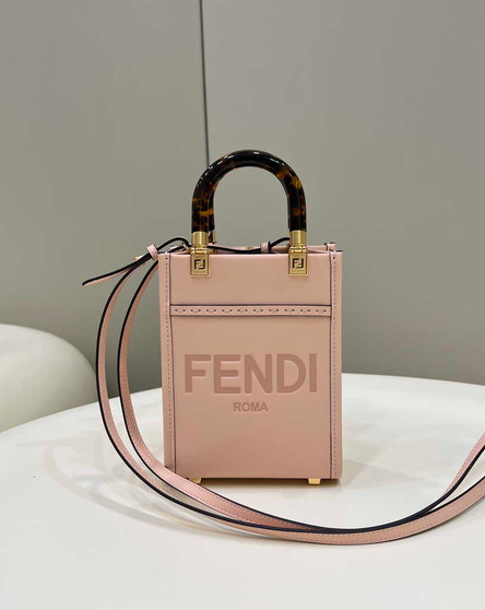 Fendi Mini Sunshine Shopper pink leather mini-bag 8BS051