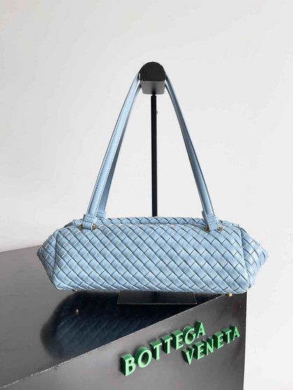 Bottega Veneta Let's go Shoulder Bag 796258 Blue Leather