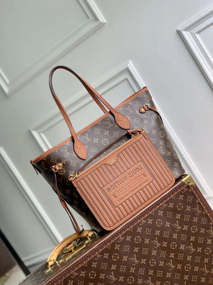 Louis Vuitton Neverfull Inside Out MM Bag, M28352 Brown Monogram canvas