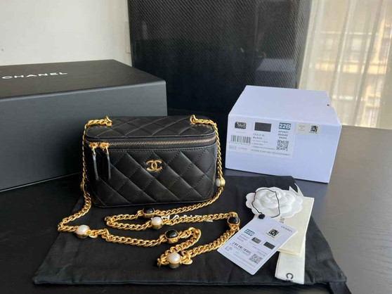 Chanel AP2937 Vanity with Chain Lambskin Black
