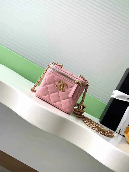 Chanel Mini Vanity Case, AP3941 Lambskin Gold