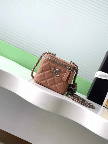 Chanel Mini Vanity Case, AP3941 Calfskin Silver