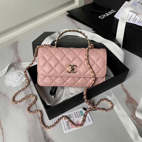 Chanel Clutch with Chain AP3974 Lambskin Pink