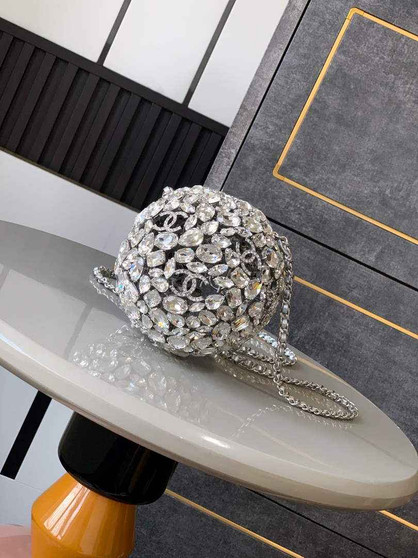 Chanel Sphere Minaudiere, AS5013 Diamanté Silver - Default Title - View 1
