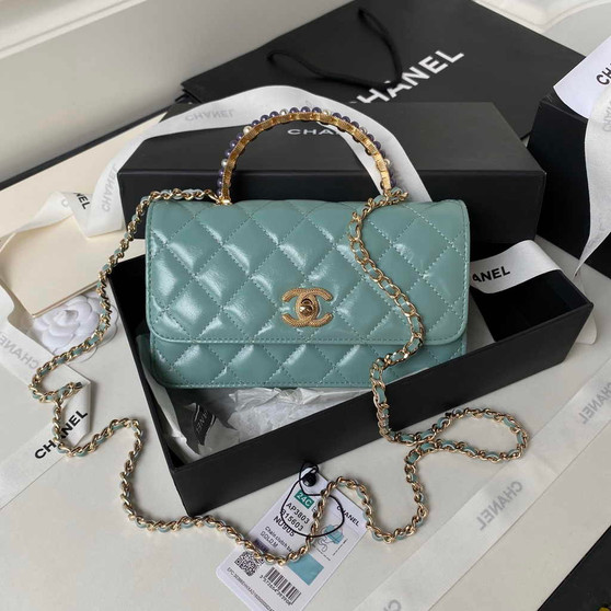 Chanel Clutch with Chain Ap3803 Lambskin Blue
