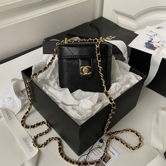 Chanel Clutch With Chain AP3459 Black Lambskin