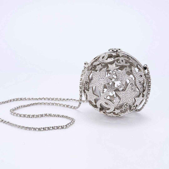 Chanel Sphere Minaudiere, AS5013 Silver Diamanté - Default Title - View 1
