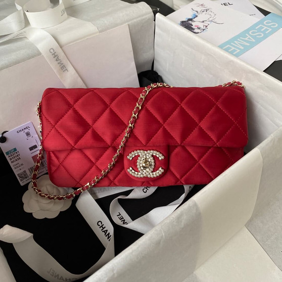Chanel AP3791 Evening Clutch with chain Velvet Red