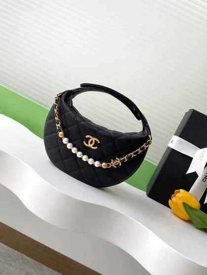 Chanel Pouch - Black Grained calfskin, AP4584 imitation pearl - Default Title - View 1