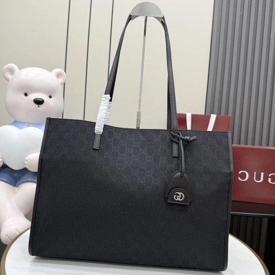 Gucci Londra large tote bag, 875056 black GG canvas