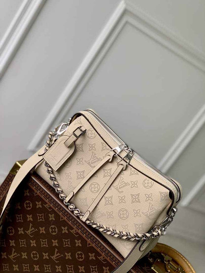 Louis Vuitton Hand It All PM Bag, M24114 Beige Mahina calfskin - Default Title - View 1