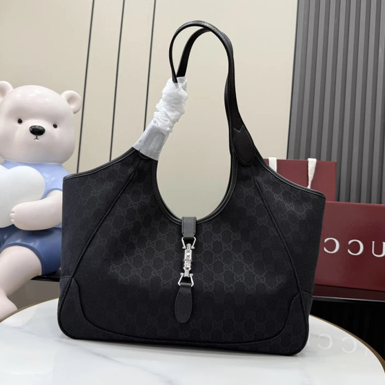 Gucci ‎‎Mercato medium tote bag 866645 black GG canvas