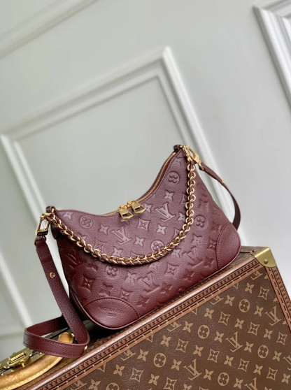 Louis Vuitton Boulogne PM Bag, M25827 Grenat grained cowhide leather
