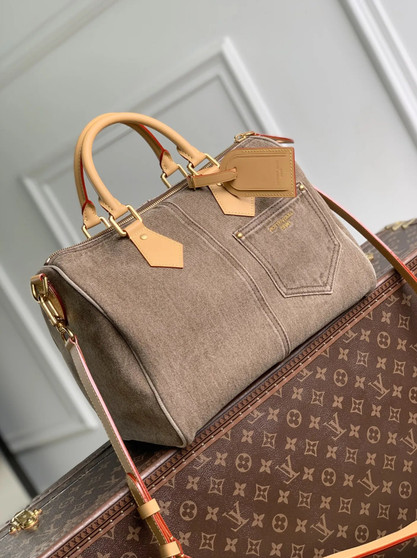 Louis Vuitton Speedy 30 Bandoulière, M29170 Coffee Bean Brown Denim