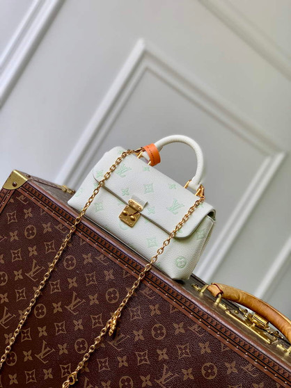 Louis Vuitton Nano Madeleine Bag, M27698 Milky White Green Leather - Default Title - View 1