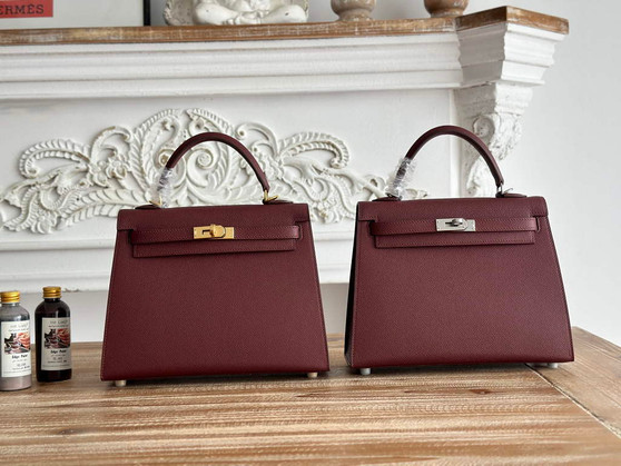 Hermes Kelly Bag 25cm Epsom Wine Red